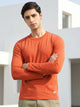 Thomas Scott Men Rust Cricket Club Collection Regular Fit Round Neck Long Sleeves Polycotton Solid Knitted T-shirt
