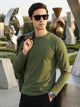 Thomas Scott Men Green Cricket Club Collection Regular Fit Round Neck Long Sleeves Polycotton Solid Knitted T-shirt