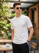 Thomas Scott Men White Cricket Club Collection Regular Fit Short Sleeves Round Neck Solid 100% Cotton Knitted Tshirt