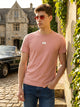 Onion Pink Cricket Club Collection Regular Fit Short Sleeves Round Neck Solid Knitted Tshirt For Men