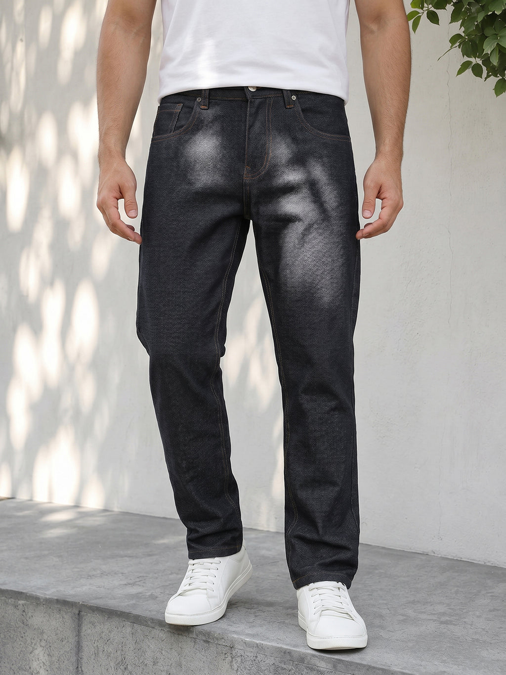 Indigo Smart Slim Fit Dark Shade 4-Way Stretch Performance Jeans For Men