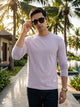 Thomas Scott Men Lavender Cricket Club Collection Regular Fit Round Neck Long Sleeves Polycotton Solid Knitted T-shirt