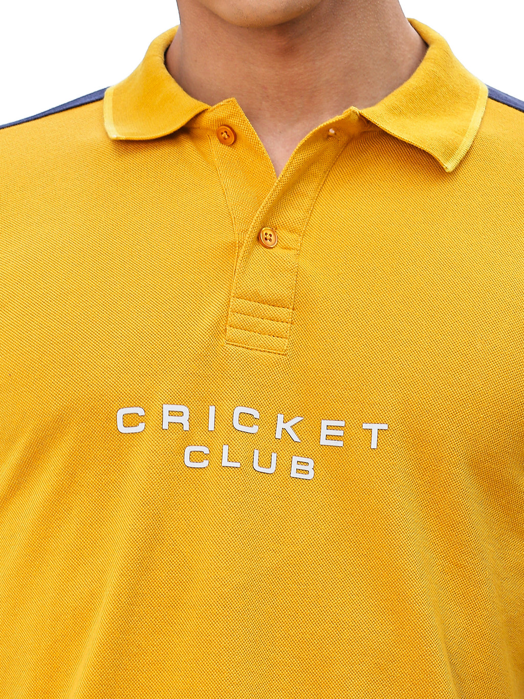 Thomas Scott Men Yellow Regular Fit Short Sleeves Typography Polo Collar Knitted Tshirt