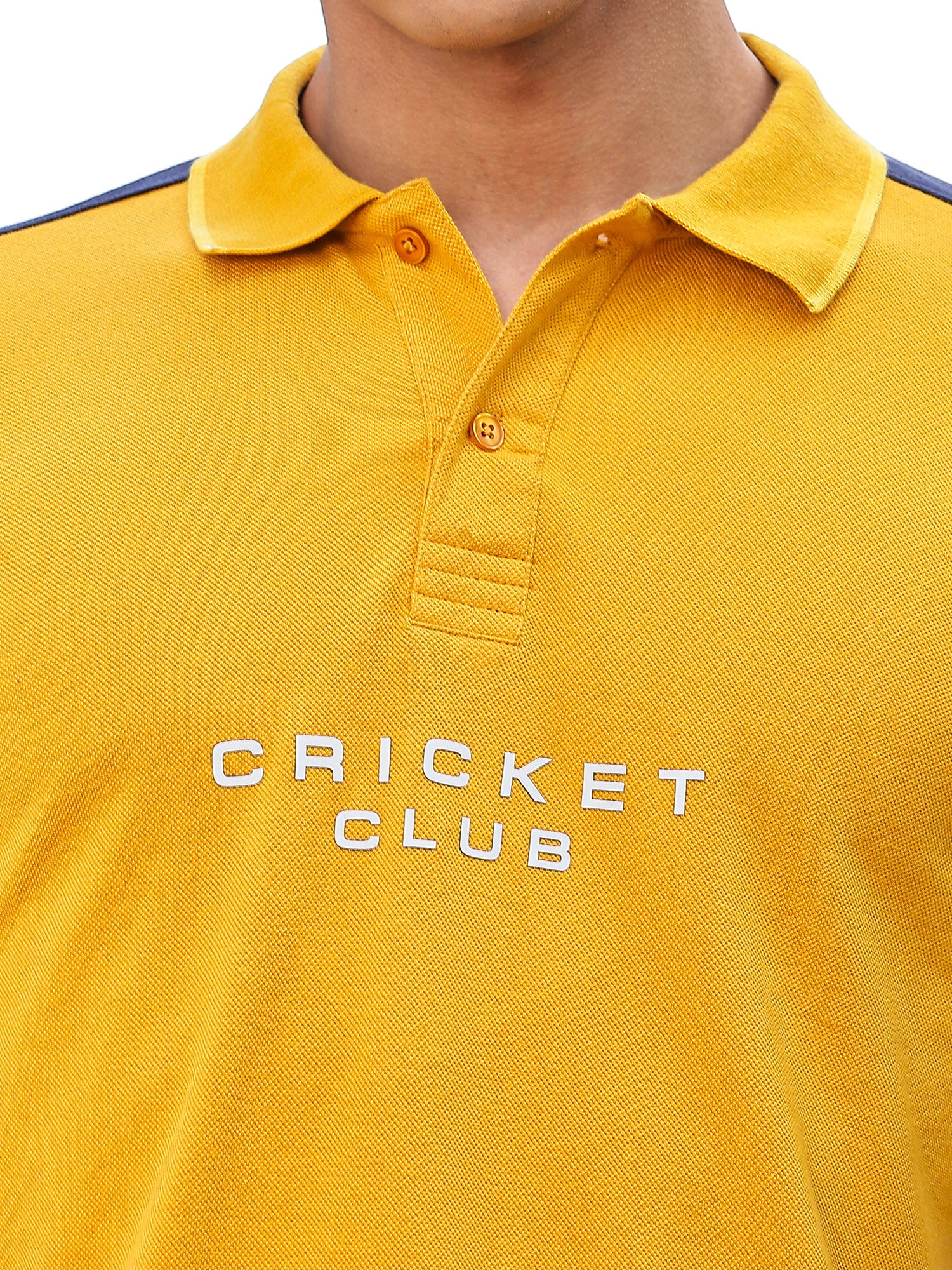 Thomas Scott Men Yellow Regular Fit Short Sleeves Typography Polo Collar Knitted Tshirt
