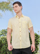 Thomas Scott Men Yellow Slim Fit Short Sleeve Pinstripes Casual Shirt