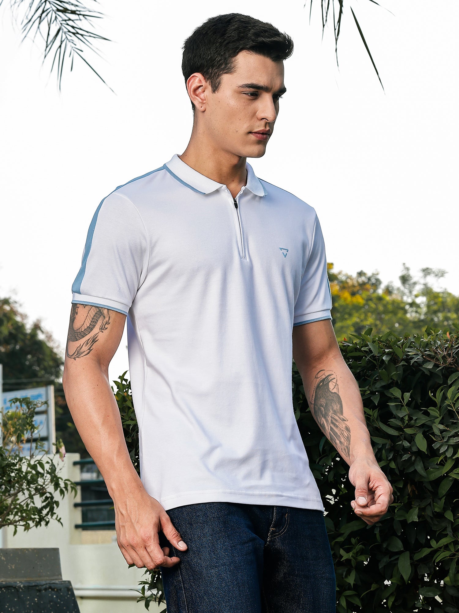 Thomas Scott Men White Regular Fit Short Sleeves Polo Collar Knitted Tshirt