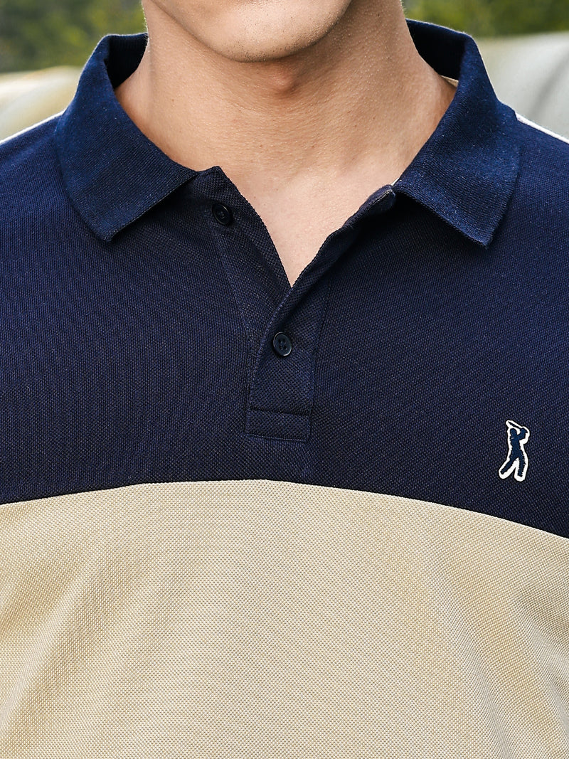 Thomas Scott Men Navy Regular Fit Short Sleeves Polo Collar Knit Tshirt