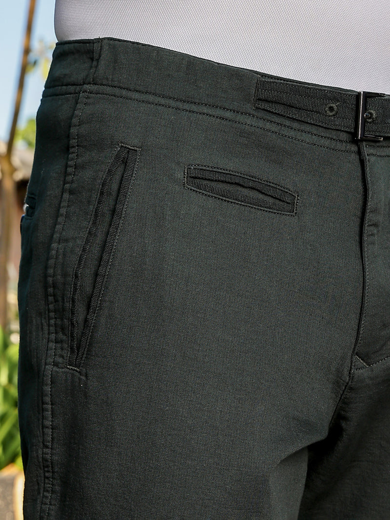 Thomas Scott Men Green Mid-Rise Slim Fit Woven Chinos Trouser