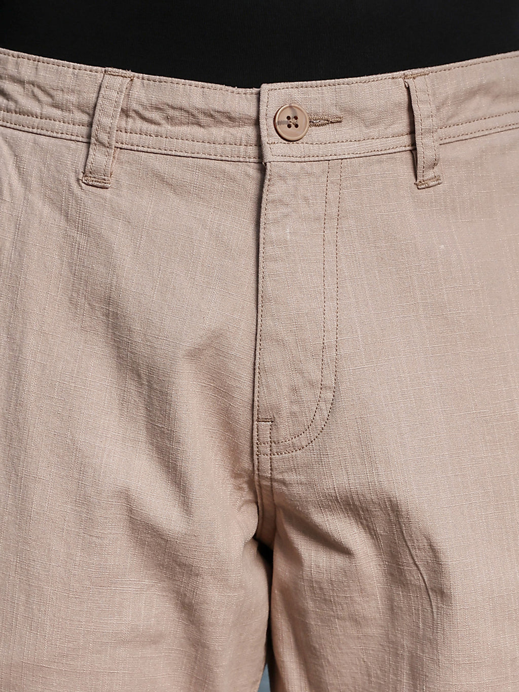 Thomas Scott Men Khaki Mid-Rise Slim Fit Solid Chino Shorts