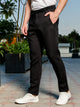 Black Mid-Rise Slim Fit Woven Chinos Trouser For Men