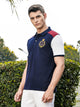 Navy Regular Fit Short Sleeves Knitted Polo Collar Tshirt For Men