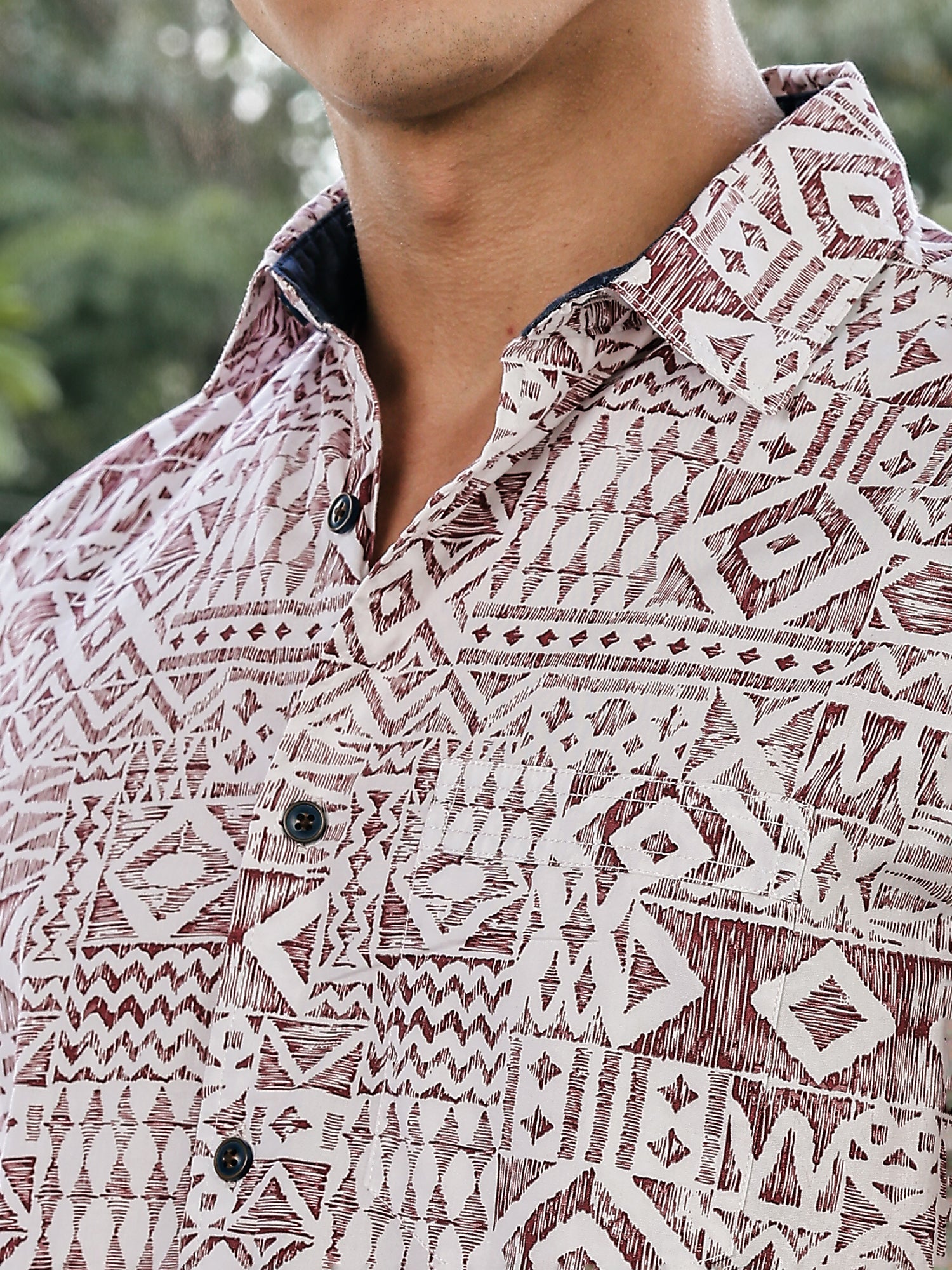 Thomas Scott Men Red Slim Fit Short Sleeves Geometric Print Woven Casual Shirt