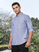 Thomas Scott Men InkBlue Slim Fit Long Sleeves Button-Down Collar Oxford Casual Shirt