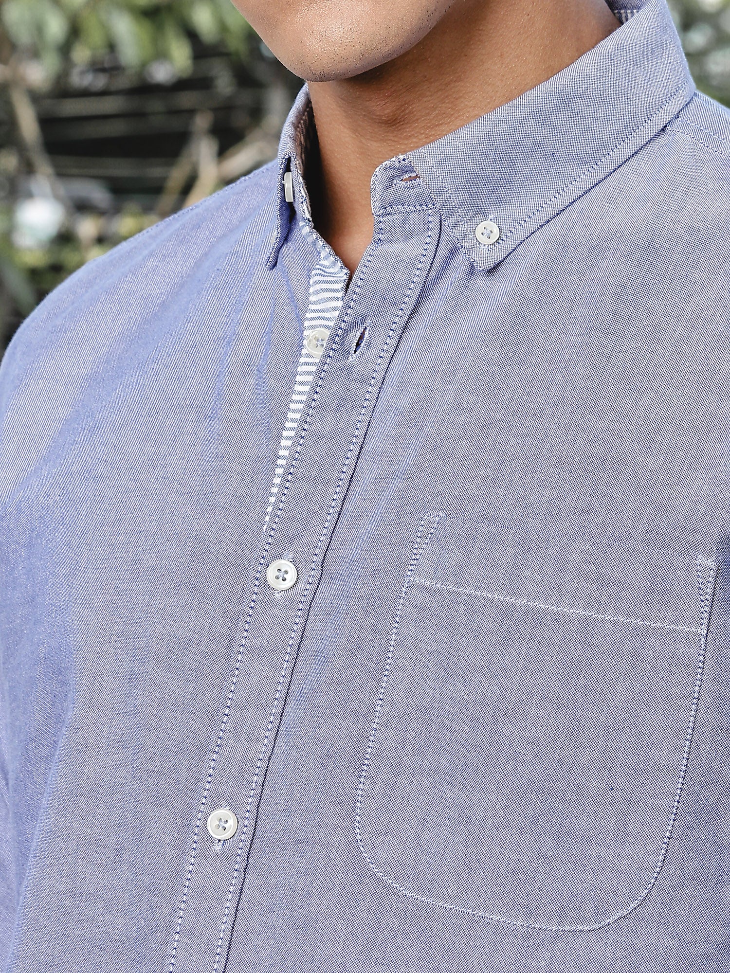 Thomas Scott Men InkBlue Slim Fit Long Sleeves Button-Down Collar Oxford Casual Shirt
