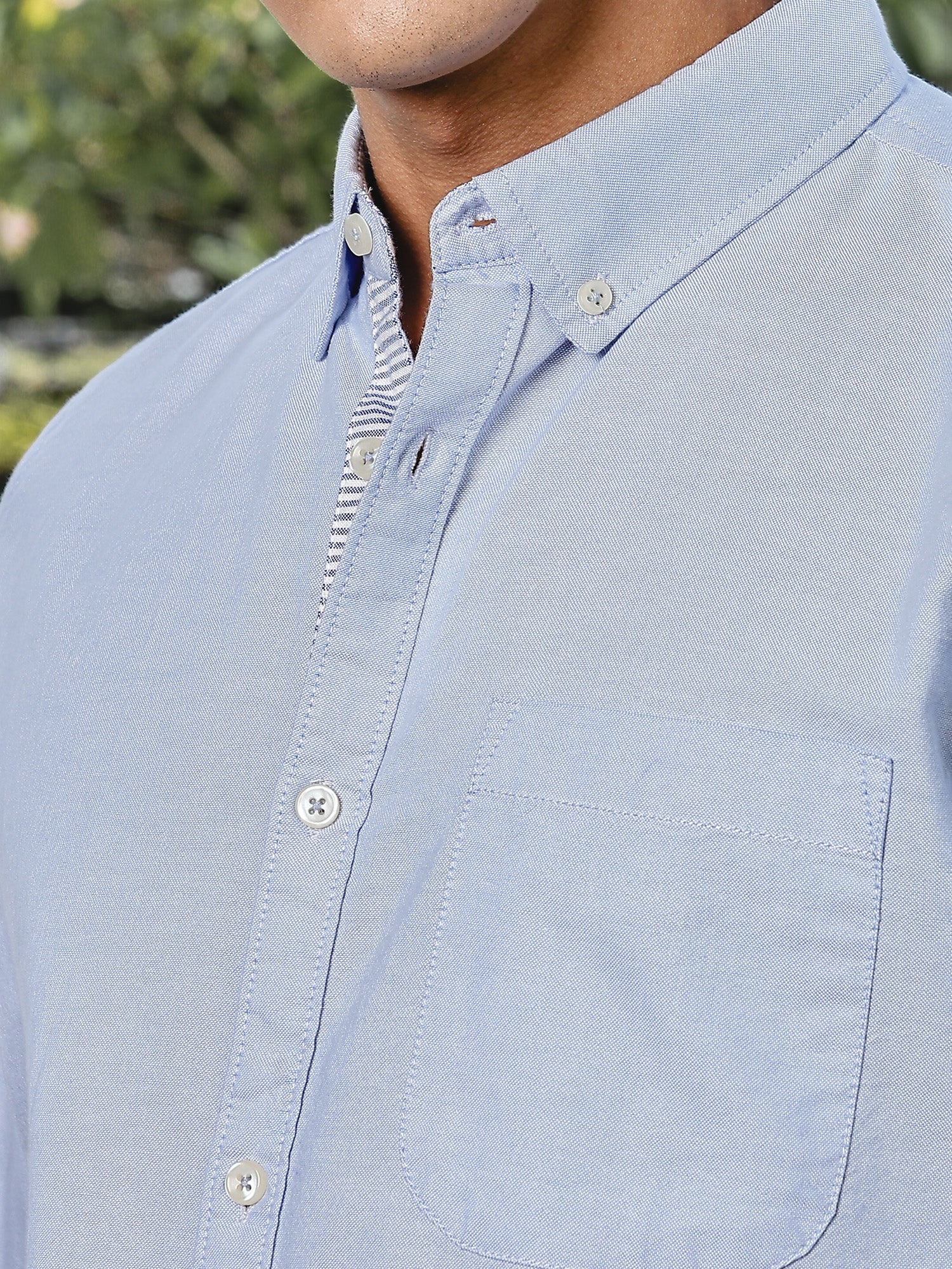 Thomas Scott Men SkyBlue Slim Fit Long Sleeves Button-Down Collar Oxford Casual Shirt