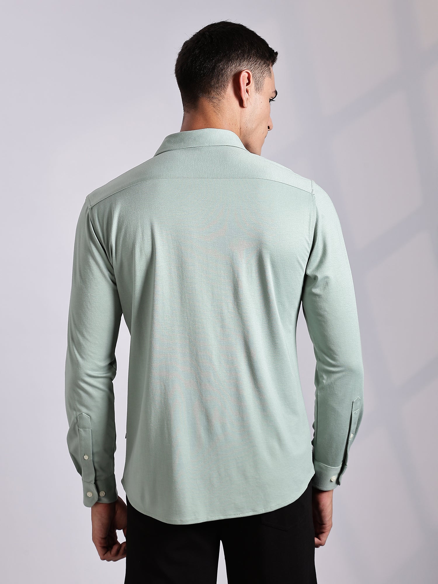Thomas Scott Men Pista Slim Fit Long Sleeve Solid Knitted Casual Shirt
