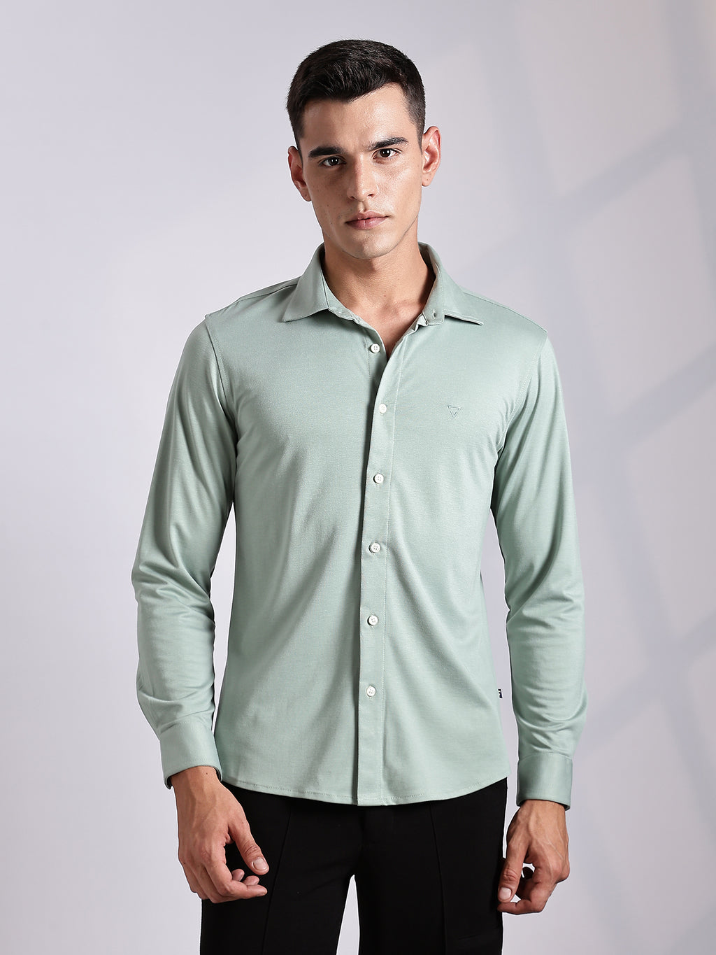 Thomas Scott Men Pista Slim Fit Long Sleeve Solid Knitted Casual Shirt