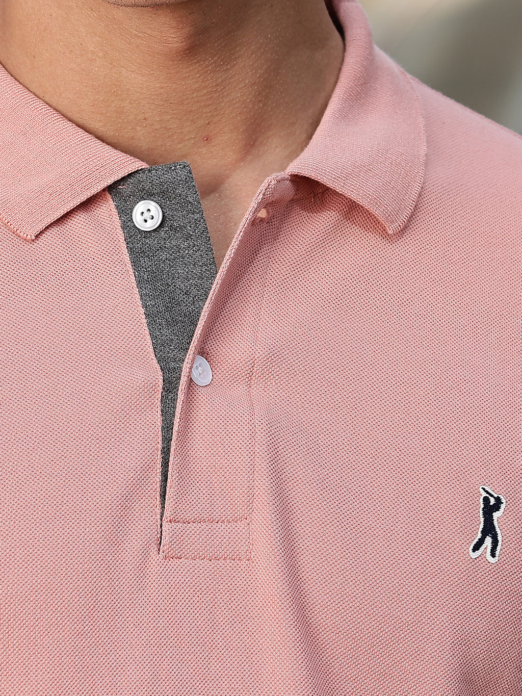 Thomas Scott Men Pink Regular Fit Short Sleeves Solid Polo Collar Knitted Tshirt