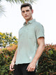 Thomas Scott Men SeaGreen Slim Fit Short Sleeves Linen Casual Shirt