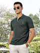 Thomas Scott Men BottleGreen Regular Fit Short Sleeves Solid Polo Collar Knitted Tshirt