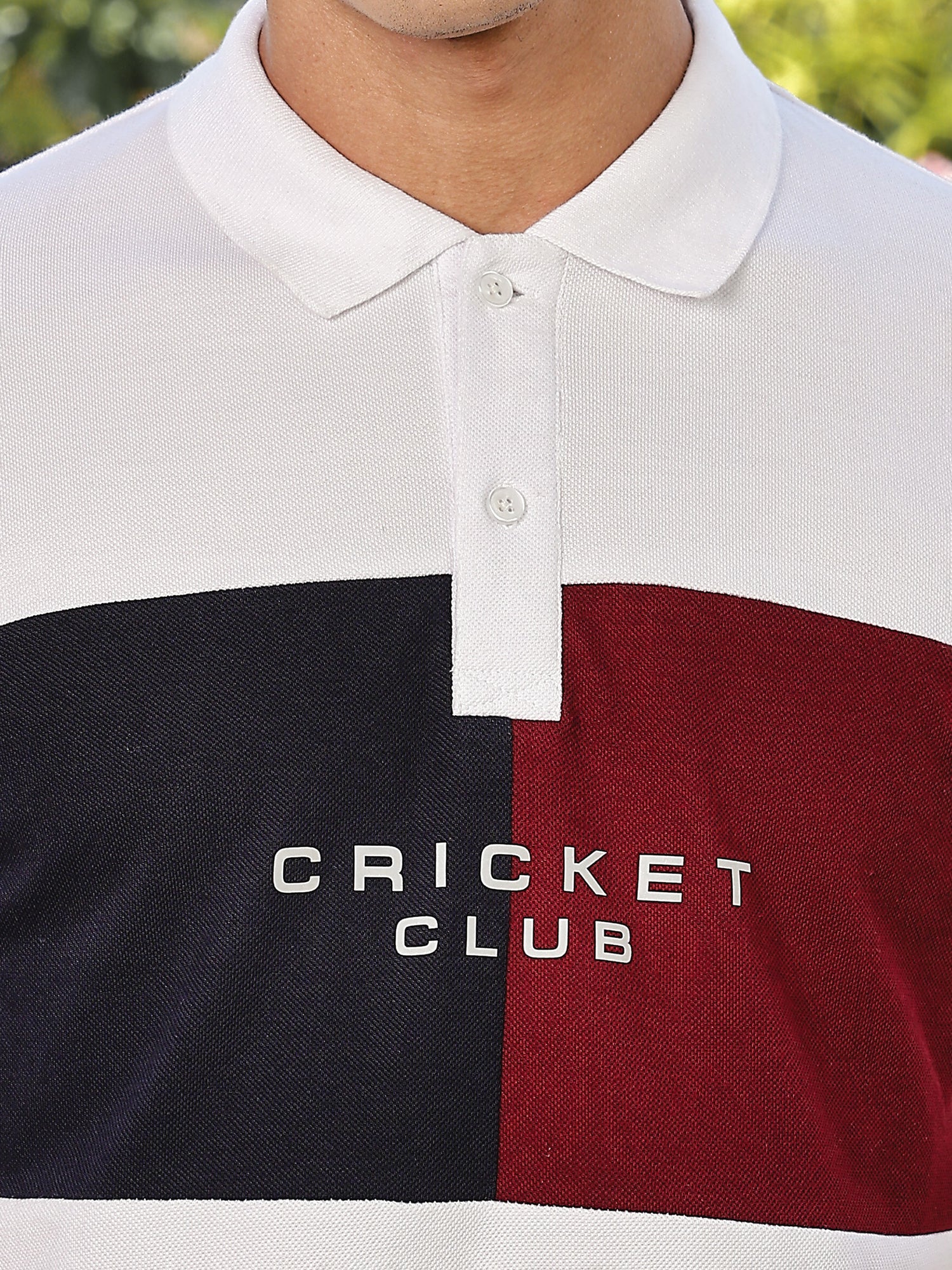 Thomas Scott Men White Regular Fit Short Sleeves Typography Polo Collar Knitted Tshirt