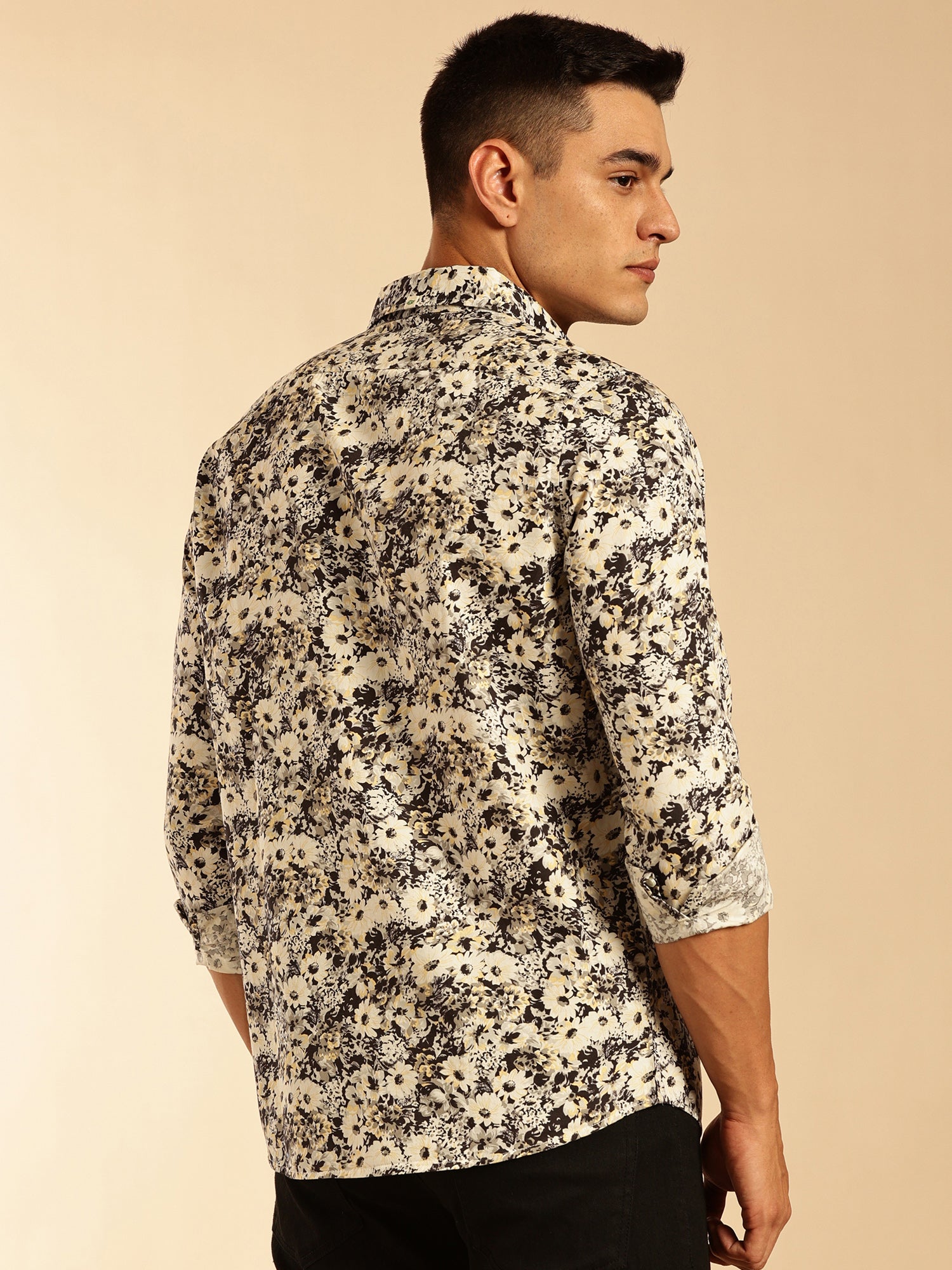 Thomas Scott Men Multi1 Regular Fit Long Sleeves Abstract Printed Pure Cotton Casual Shirt