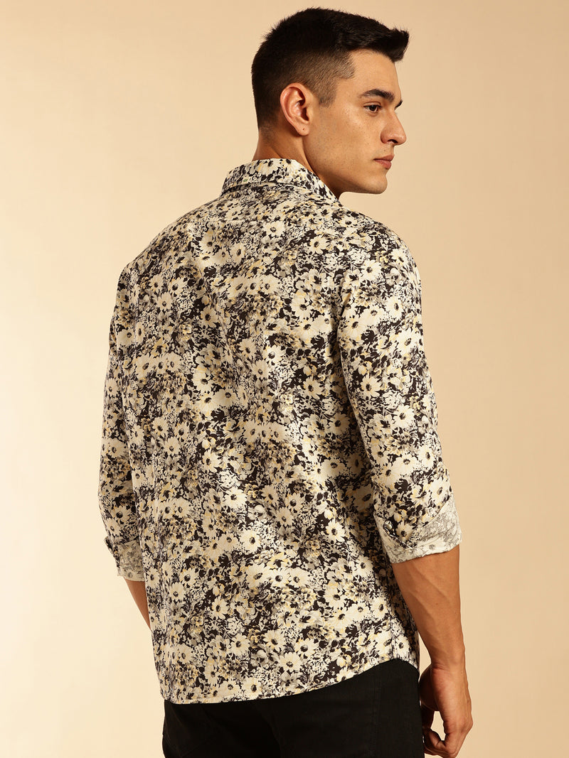 Thomas Scott Men Multi1 Regular Fit Long Sleeves Abstract Printed Pure Cotton Casual Shirt
