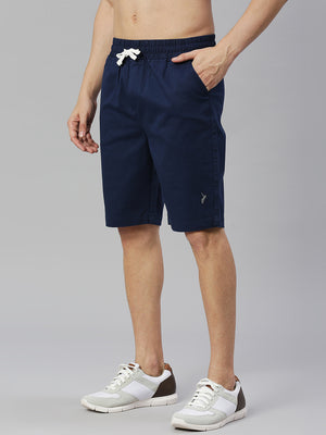 Thomas Scott Men Royal Blue Slim Fit Mid-Rise Solid Woven Shorts