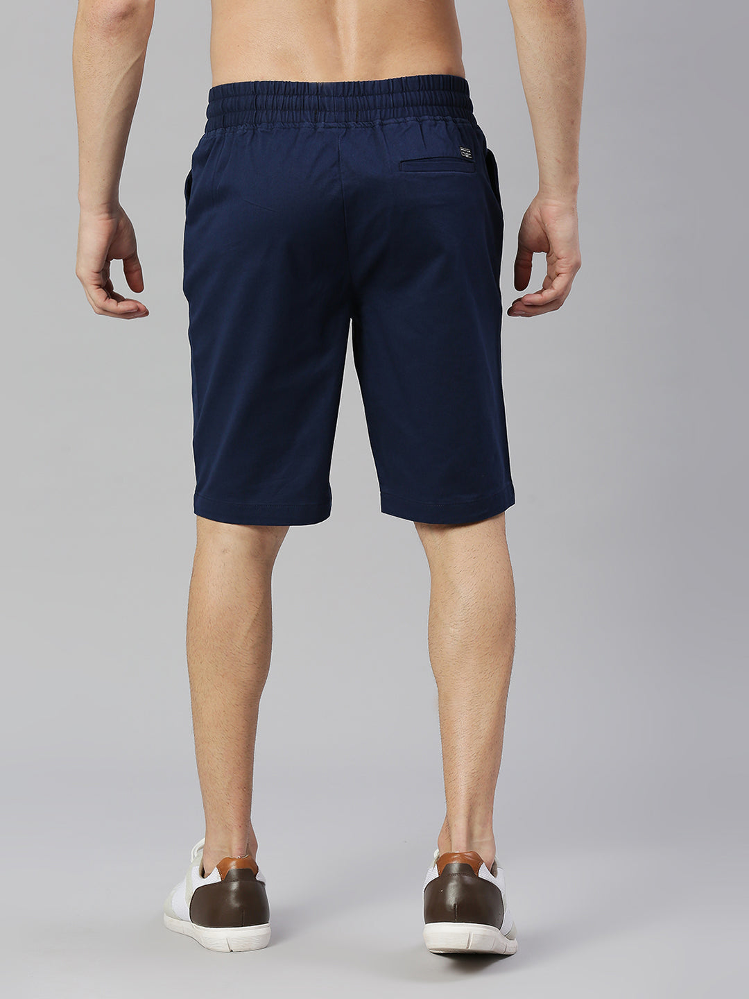 Thomas Scott Men Royal Blue Slim Fit Mid-Rise Solid Woven Shorts