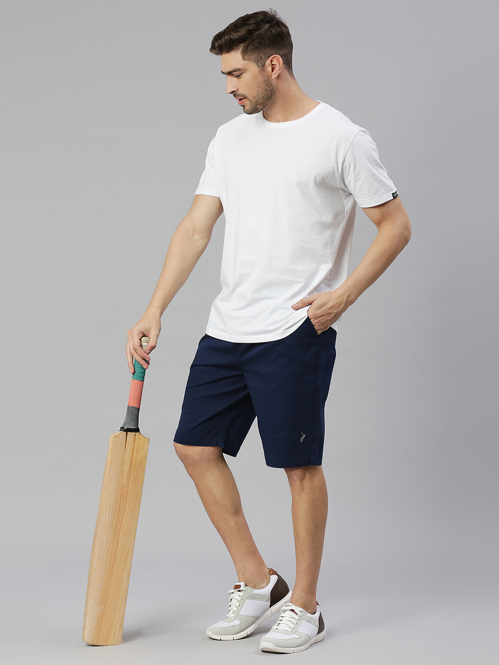 Thomas Scott Men Royal Blue Slim Fit Mid-Rise Solid Woven Shorts