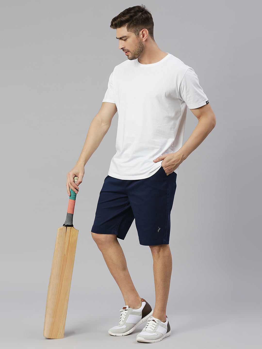 Thomas Scott Men Royal Blue Slim Fit Mid-Rise Solid Woven Shorts