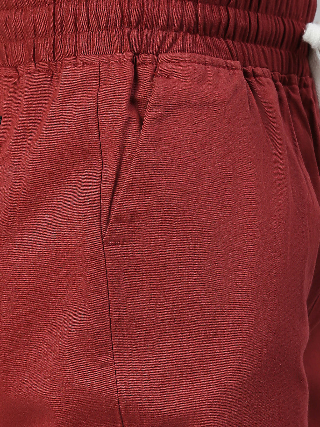 Thomas Scott Men Wine Slim Fit Mid-Rise Solid Woven Shorts