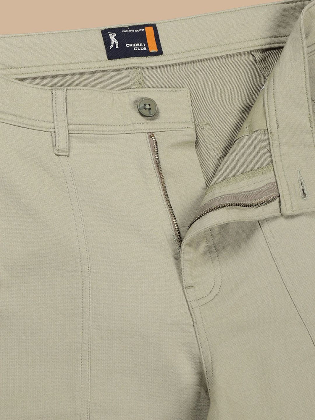 Light Olive Straight Fit Mid-Rise Cargo Shorts For Men