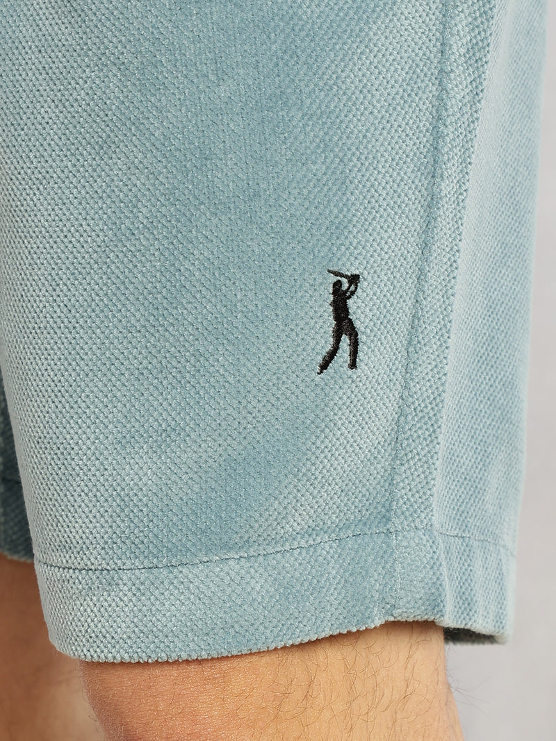 Thomas Scott Men Blue Cricket Club Collection Regular Fit Mid-Rise Woven Cotrises Corduroy Shorts