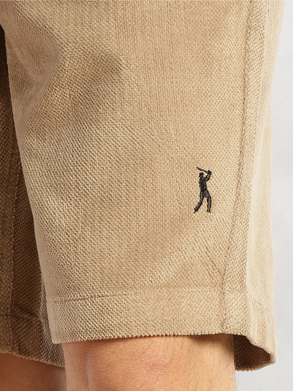 Thomas Scott Men Khaki Cricket Club Collection Regular Fit Mid-Rise Woven Cotrises Corduroy Shorts