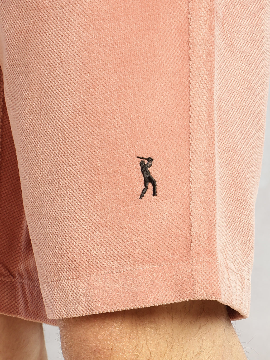 Thomas Scott Men Peach Cricket Club Collection Regular Fit Mid-Rise Woven Cotrises Corduroy Shorts