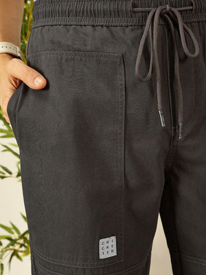 Cement Smart Regular Fit Mid-Rise Solid Cotton Woven Trouser For Men