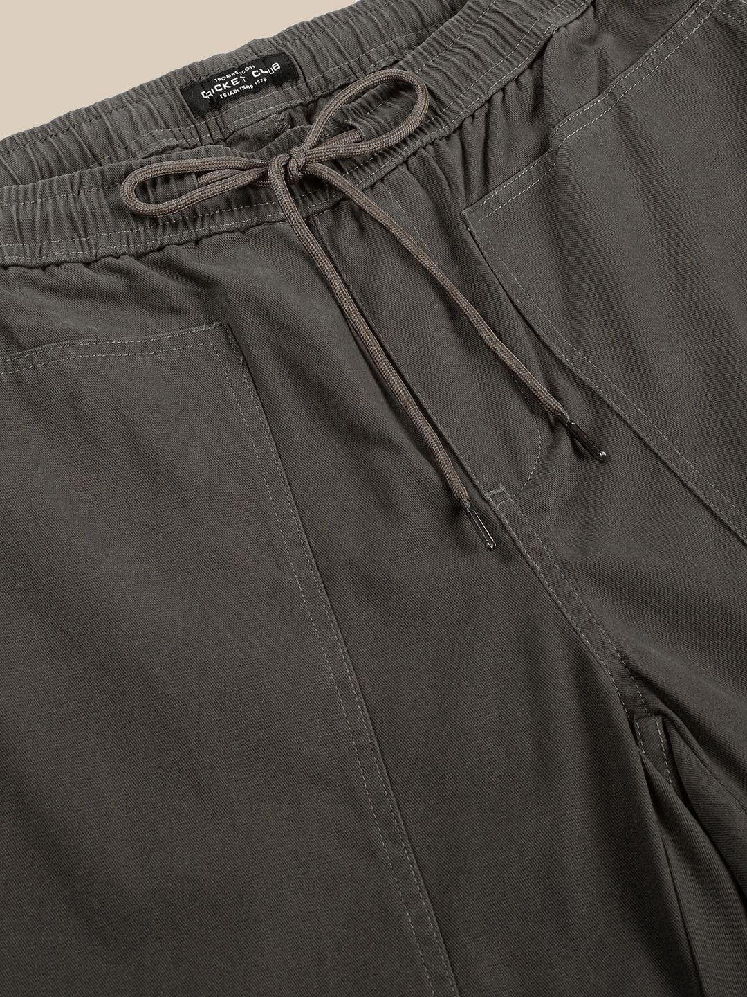 Cement Smart Regular Fit Mid-Rise Solid Cotton Woven Trouser For Men