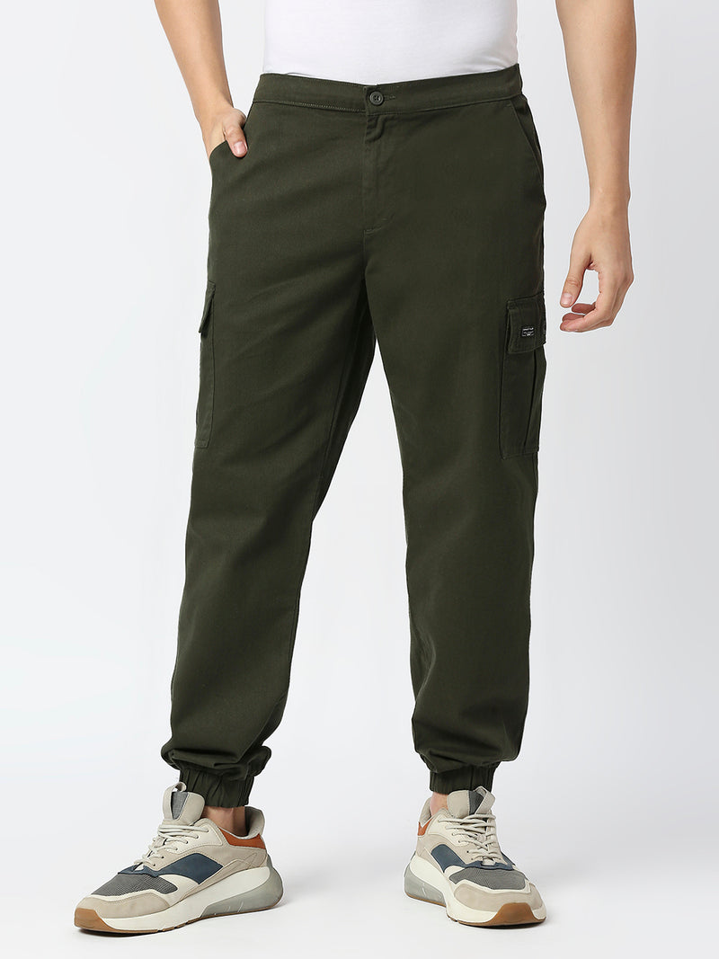 Thomas Scott Men Comfort Mid-Rise Easy Wash Cargo Trousers