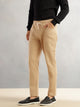 Thomas Scott Men Khaki Regular Fit Mid-Rise Drawstring Solid Cotton Woven Trouser
