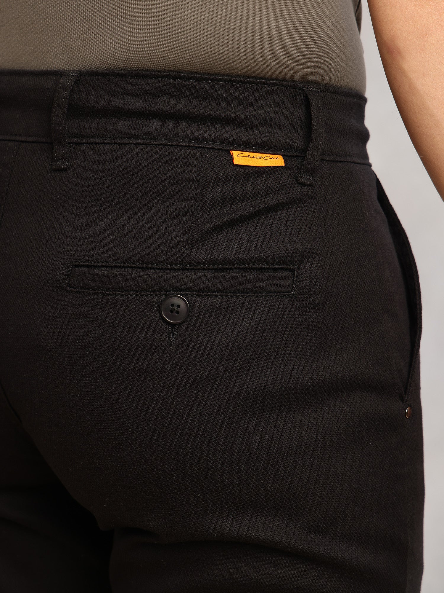 Thomas Scott Men Black Cricket Club Collection Regular Fit Mid-Rise Solid 4 Pockets Woven Chinos Trouser