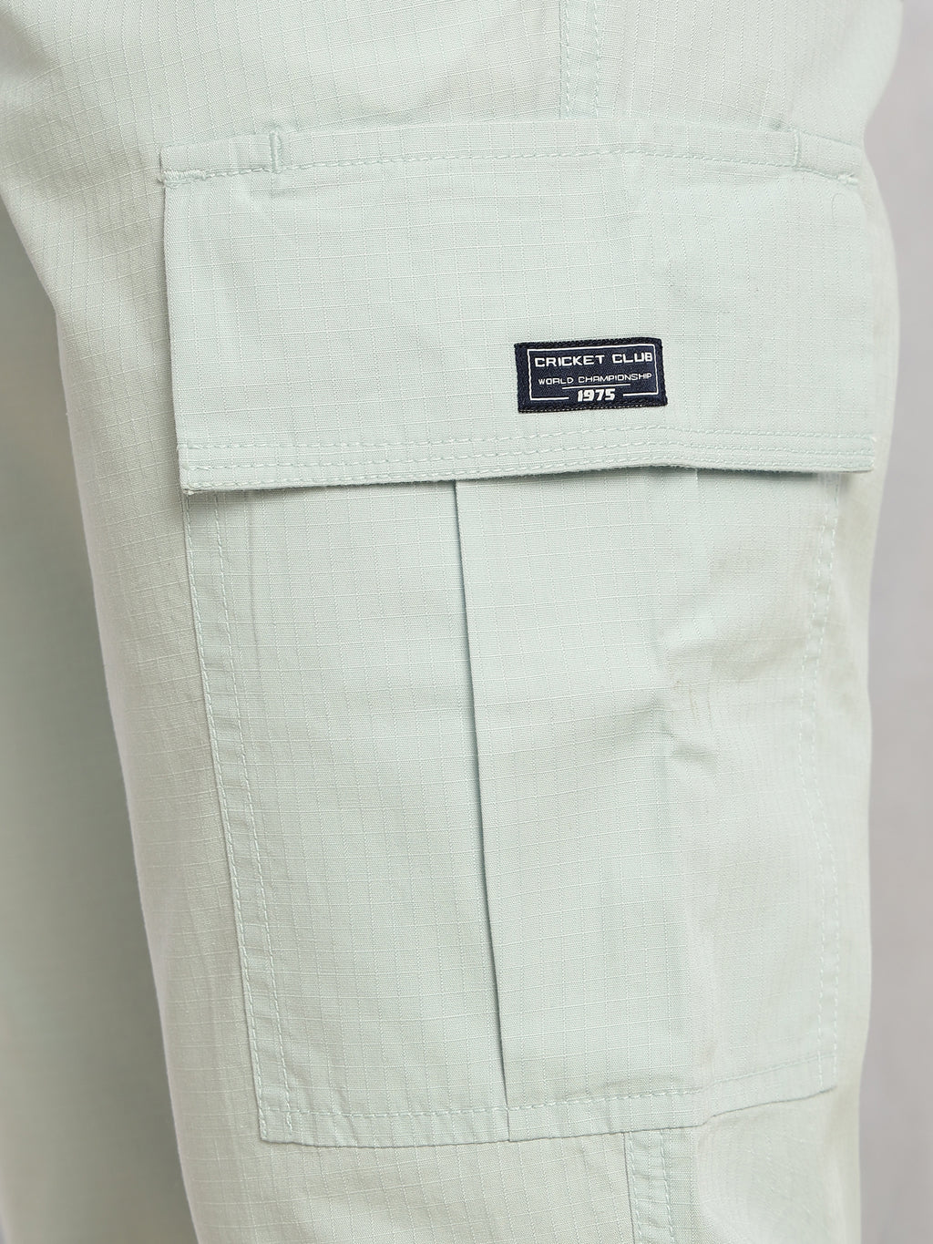 Thomas Scott Men Sky Blue Cricket Club Collection Relaxed Fit Mid-Rise 100% Cotton Woven Cargo Trouser