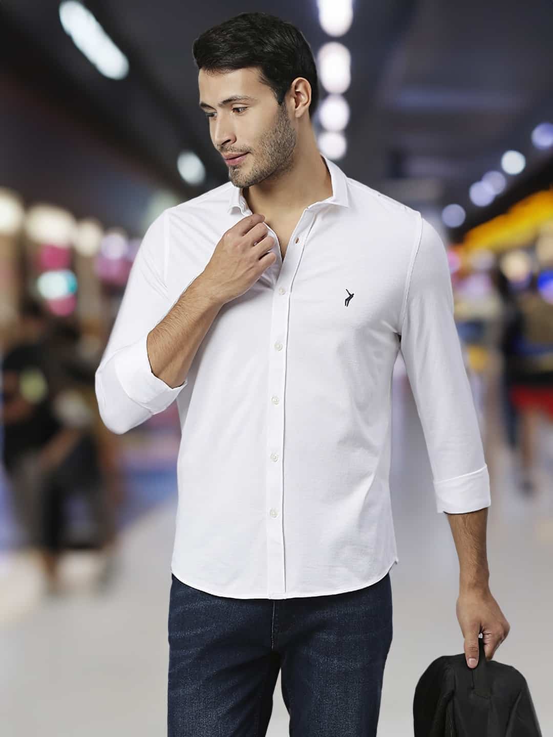 Thomas Scott Men Classic Slim Fit Casual Cotton Shirt