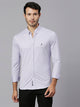 Thomas Scott Men Purple Classic Slim Fit Long Sleeves Button-Down Collar Solid Knitted Casual Shirt