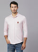 Thomas Scott Men Pink Classic Slim Fit Long Sleeves Spread Collar Pinstripes Knitted Casual Shirt