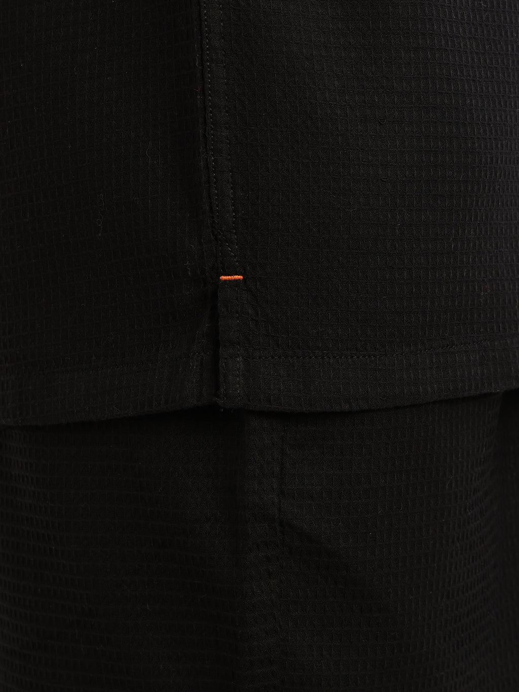 Thomas Scott Men Black Cricket Club Collection Oversized Fit Short Sleeves Textured Cotton Casual Shirt