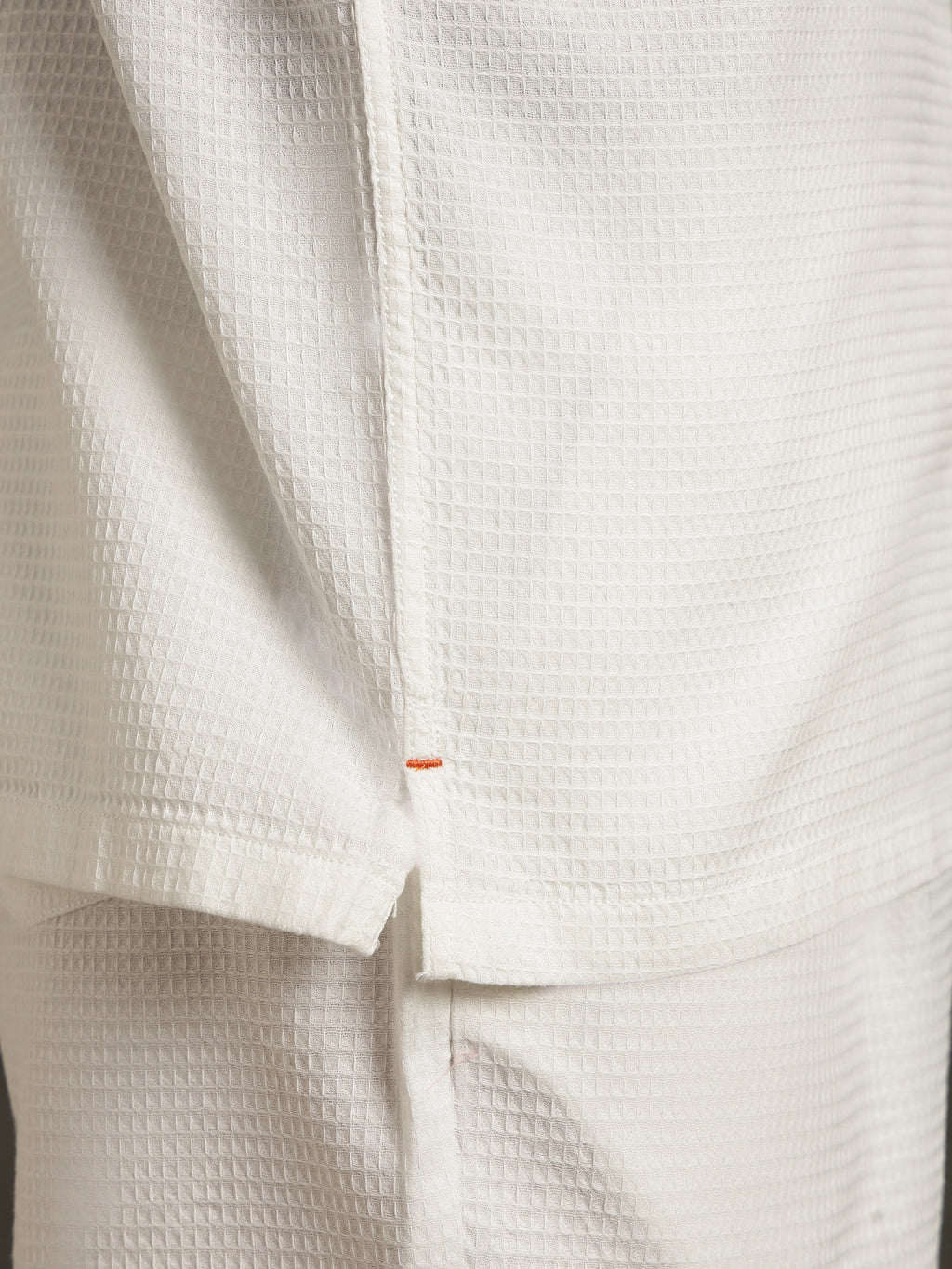 Thomas Scott Men White Cricket Club Collection Oversized Fit Short Sleeves Textured Cotton Casual Shirt