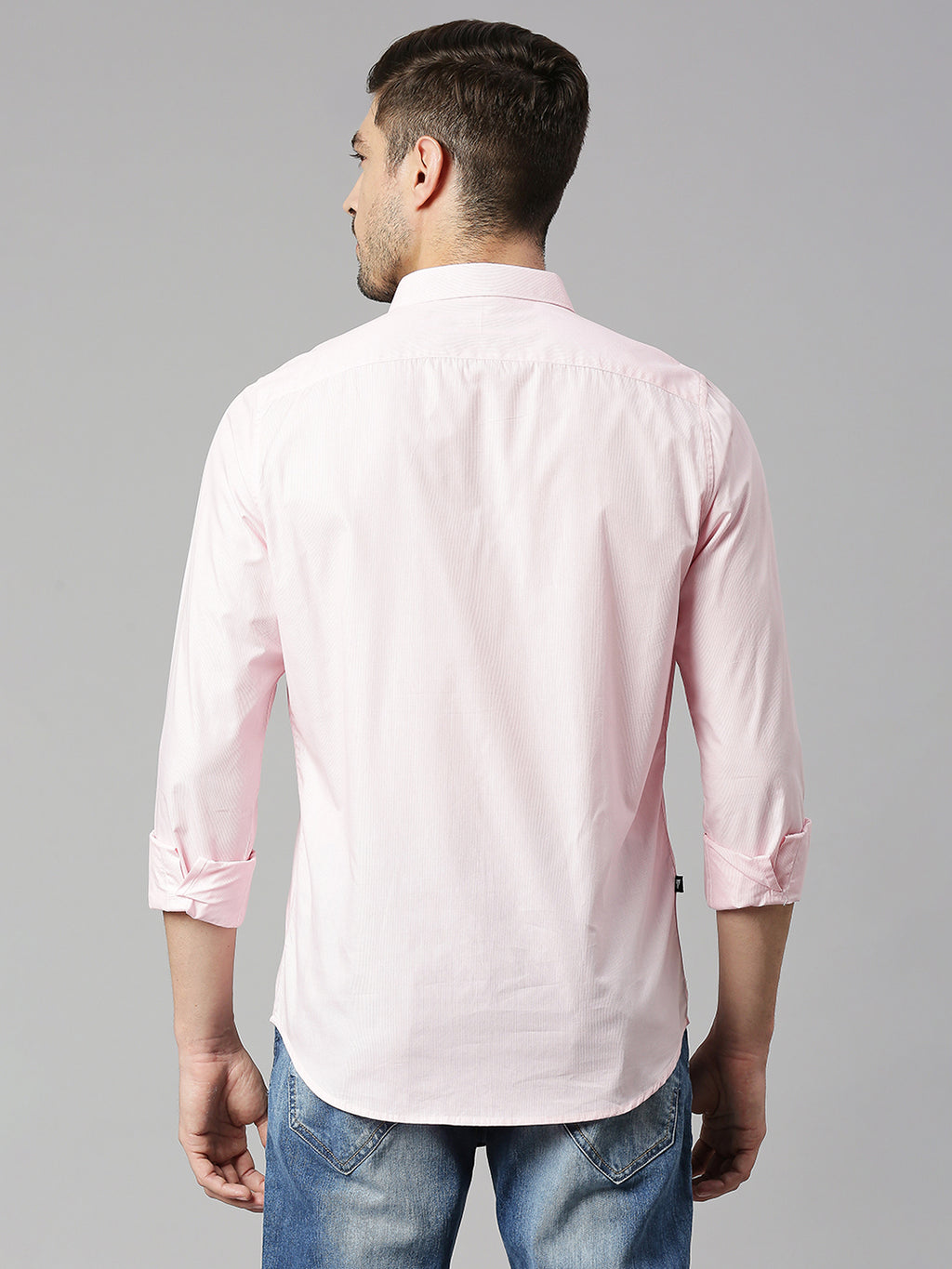 Thomas Scott Men Pink Cricket Club Collection Slim Fit Long Sleeves Spread Collar Micro Checks 100% Cotton Casual Shirt