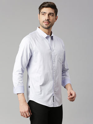 Thomas Scott Men Purple Cricket Club Collection Slim Fit Long Sleeves Spread Collar Micro Ditsy Print 100% Cotton Casual Shirt