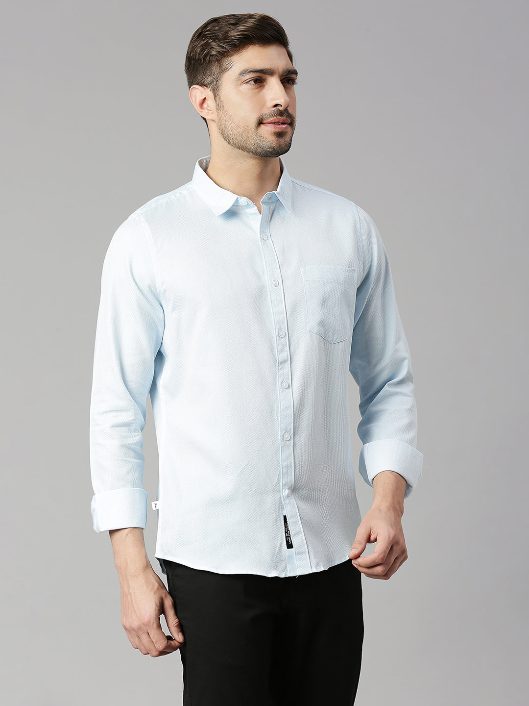 Thomas Scott Men White 1 Cricket Club Collection Slim Fit Long Sleeves Spread Collar Micro Checks 100% Cotton Casual Shirt